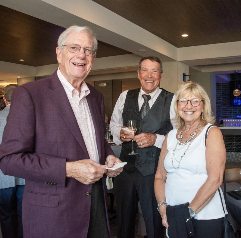 Enjoying the event are (l-r) Sam Cooper, RBHS director and former Rehoboth Beach mayor; Paul Lovett, Rehoboth Beach historian; and Lorraine Zellers, former Rehoboth Beach commissioner.